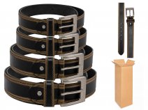 2913 BLACK 1.25'' ALL-SIZE LEATHER DISTRESSED LOOK BELT BOX OF 1