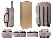 KS-100 30'' GREY 3-WHEELED HOLDALL TRAVEL BAG BOX OF 6