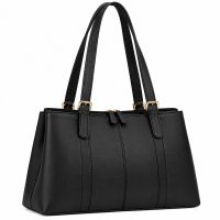 6765 Black Leather Tote Bag With 3 Zip 1 Pop (New) 6765 Black Leather Tote Bag With 3 Zip 1 Pop (New)