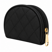 5720 Black Lorenz Smooth Grain PU Zip Round Purse