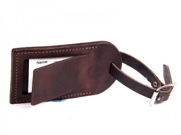 LEATHER TAG DARK BROWN MATT