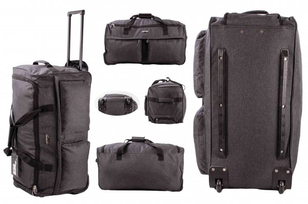 JBTB03L-TWILL BLACK TRAVEL TROLLEY BAG