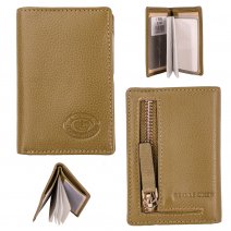 0586 OLIVE PEBBLE LEATHER 10-LEAF RFID CRD CSE NOTE SEC COIN SEC