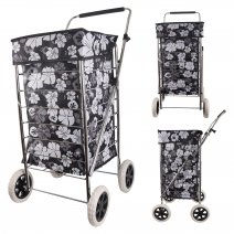 ST-FOUR-01 BLACK AND WHITE FLOWER TROLLEY