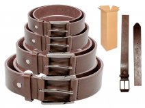 2762 BROWN 1.5'' ALL SIZE BELT WITH GUN METAL BUCKLE BOX OF 12