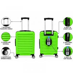T-HC-US-1860 Lime Green EasyJet Hard Shell Cabin Suitcase