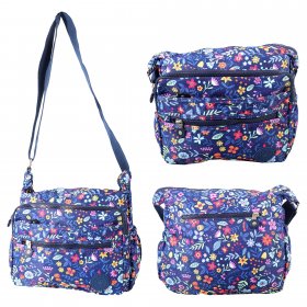 LL-178 NAVY FLORAL SHOULDER BAG