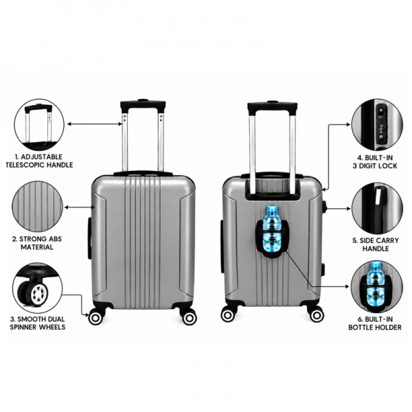 T-HC-US-1862 Silver EasyJet Cabin Travel Suitcase