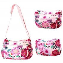 LL-178 PINK FLORAL SHOULDER BAG