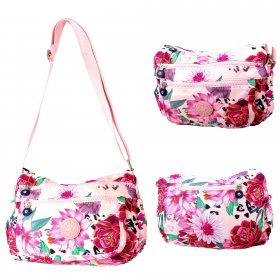 LL-178 PINK FLORAL SHOULDER BAG