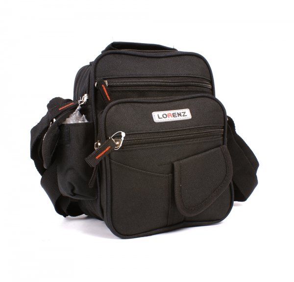 2572 Unisex Polyester Bag wth 6 Zips & 4 Pkts BLACK