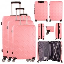 T-HC-11 ROSE GOLD SET OF 3 TRAVEL TROLLEY SUITCASE