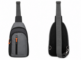 LL-207 GREY X-BODY 3 ZIP SHOULDER BAG