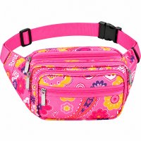 8056 Baby Pink Floral Bright Colored Multizip Bumbag (New) 8056 Baby Pink Floral Bright Colored Multizip Bumbag (New)