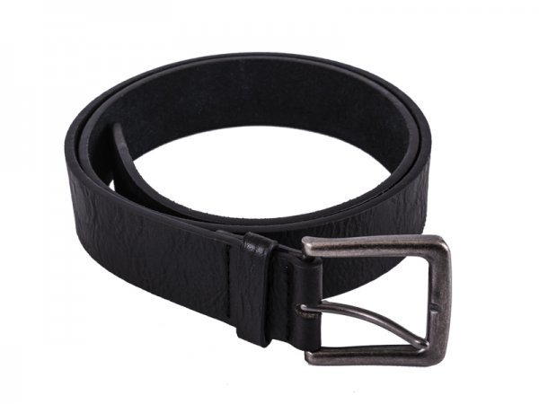 2771 1.5" BLACK LEATHER GRAIN BELT WITH ANTIQUE GUM METAL