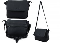 5897 d purple PU TWIN TOP ZIP BAG WT FRNT & BCK ZI BLACK