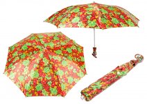 CASAVIA GREEN/RED FLOWER PRINT UMBRELLA