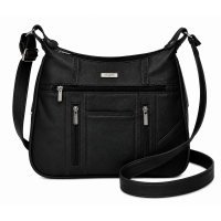 3734 Black Lorenz Cow Hide Twin Top Zip Bag 3734 Black Lorenz Cow Hide Twin Top Zip Bag