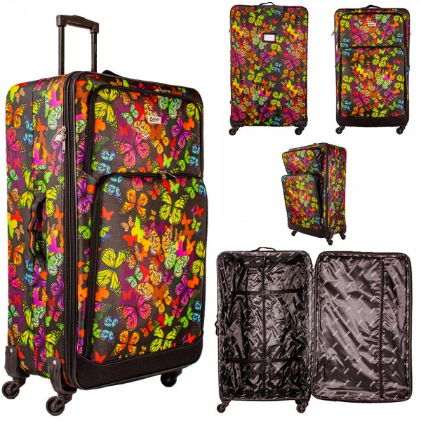 EV-447 BUTTERFLY LIGHTWEIGHT 30'' TRAVEL TROLLEY SUITCASE