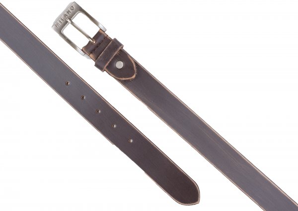 2910 Brown 1.25" DISTRESSED LEATHER BELT-NICKEL BCKL XL