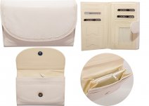 82-1286-72 white lthr flpover purse w/ RFID protection