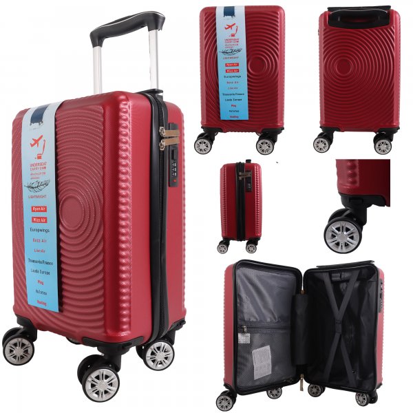 T-HC-US-1630 BURGUNDY RYANAIR TRAVEL TROLLEY SUITCASE