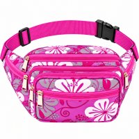8056 Purple Floral Bright Colored Multizip Bumbag (New) 8056 Purple Floral Bright Colored Multizip Bumbag (New)