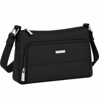 1903 Black Small S.Nappa Top Zip X-Body Bag,Front Zip Round Pock 1903 Black Small S.Nappa Top Zip X-Body Bag,Front Zip Round Pock