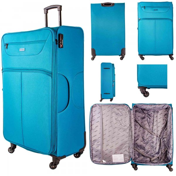 1975 TEAL 32'' TRAVEL TROLLEY SUITCASE