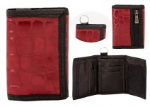 LL-90P CHEETAH BURGUNDY UNISEX VELCRO POLYESTER WALLET