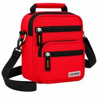 2571 Red Unisex Polyester Bag, 5 Zips & Belt Loop (New) 2571 Red Unisex Polyester Bag, 5 Zips & Belt Loop (New)