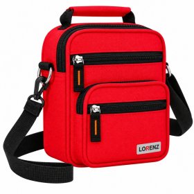 2571 Red Unisex Polyester Bag, 5 Zips & Belt Loop (New)