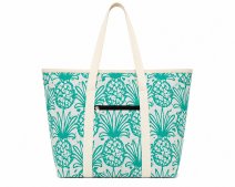 3408/Turquoise PineappleTop Zip Tote/Beach