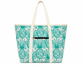 3408/Turquoise PineappleTop Zip Tote/Beach