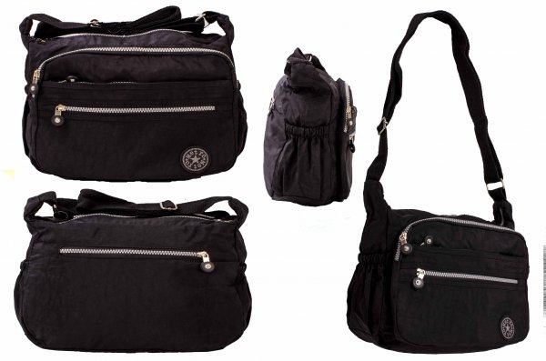 LL-54 BLACK POLYESTER SHOULDER BAG