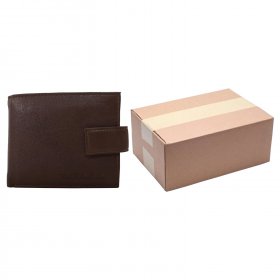 1004 ASSORTED TAN ITALIAN LEATHER RFID WALLET BOX OF 10