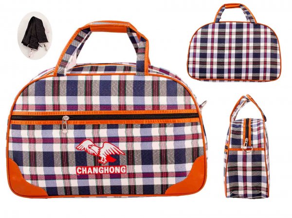 6881 NAVY ORANGE HOLDALL UNISEX BAG WITH ADJUSTABLE STRAP