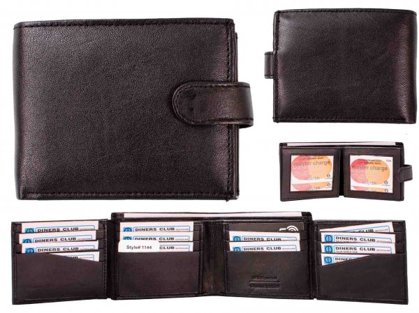 1144 RFID BLACK S.NAPPA N.CASE WID DOUBLE CARD SWING SEC. WALLET