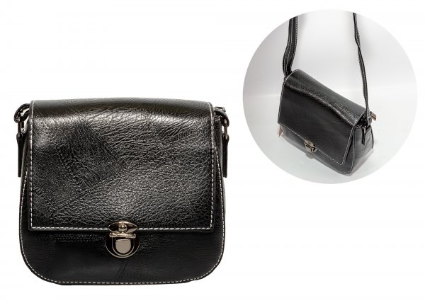 JBHB2575-BLACK NICOLE BROWN PU SHOULDER PURSE