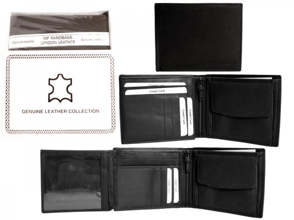1065 RFID BLACK LONDON LEATHER WALLET