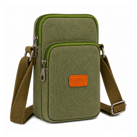 LL-166 Green X-Body 3 Zip Shoulder Bag (New)