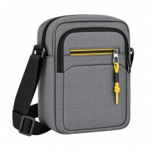 2531 Grey Grained Polyester Crossbody Bag