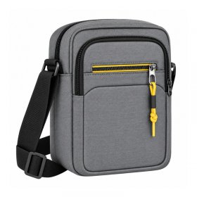 2531 Grey Grained Polyester Crossbody Bag