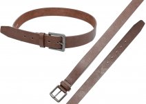 2741 BROWN leather grain belt wt antq gun metal XXL (44"-48")