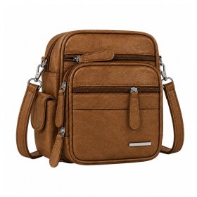 HB-PU-186 Gold Multi-Zipper Metallic Travel Crossbody Bag