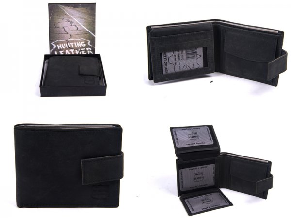 1063 HUNTER BLACK LEATHER RFID WALLET