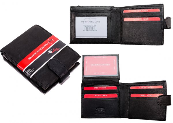 PR-02 COW NAPPA BRANDED MEN'S WALLET RFID