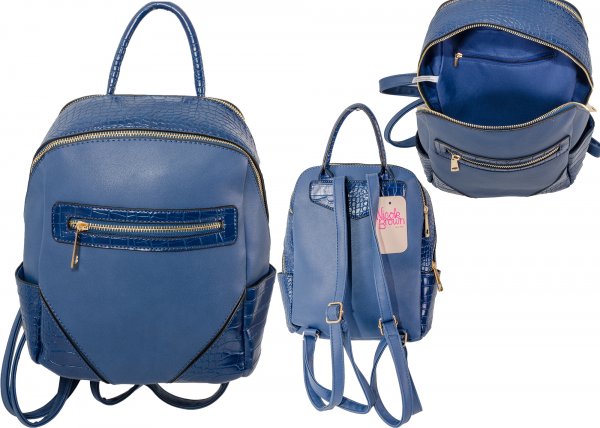 JBFB333 NICOLE BROWN PU BACKPACK NAVY