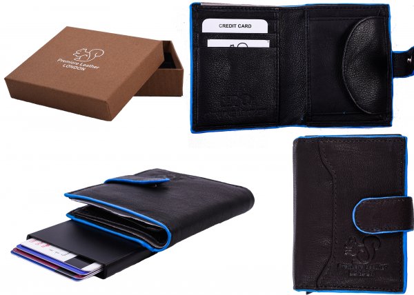 RL 9009 RFID C-SECURE CASE WALLET BLACK BLUE