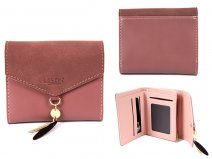7144 DUSTY PINK SMALL ENVELOPE STYLE FLAPOVER PURSE RFID CHAR